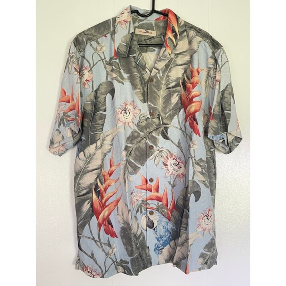 Tommy Bahama Green and Orange Casual Button Down Shirt